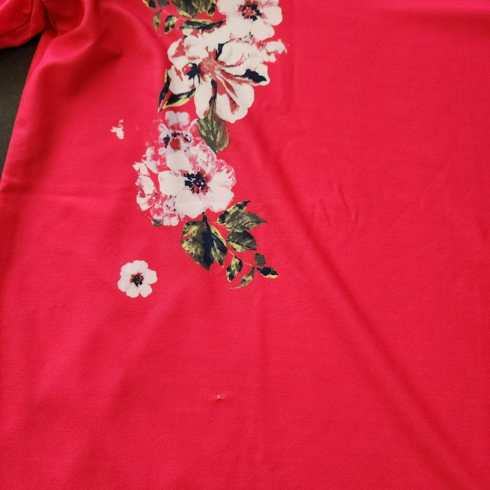 DG2 Bright Pink Fushia Floral T- Shirt Small - Picture 3 of 10